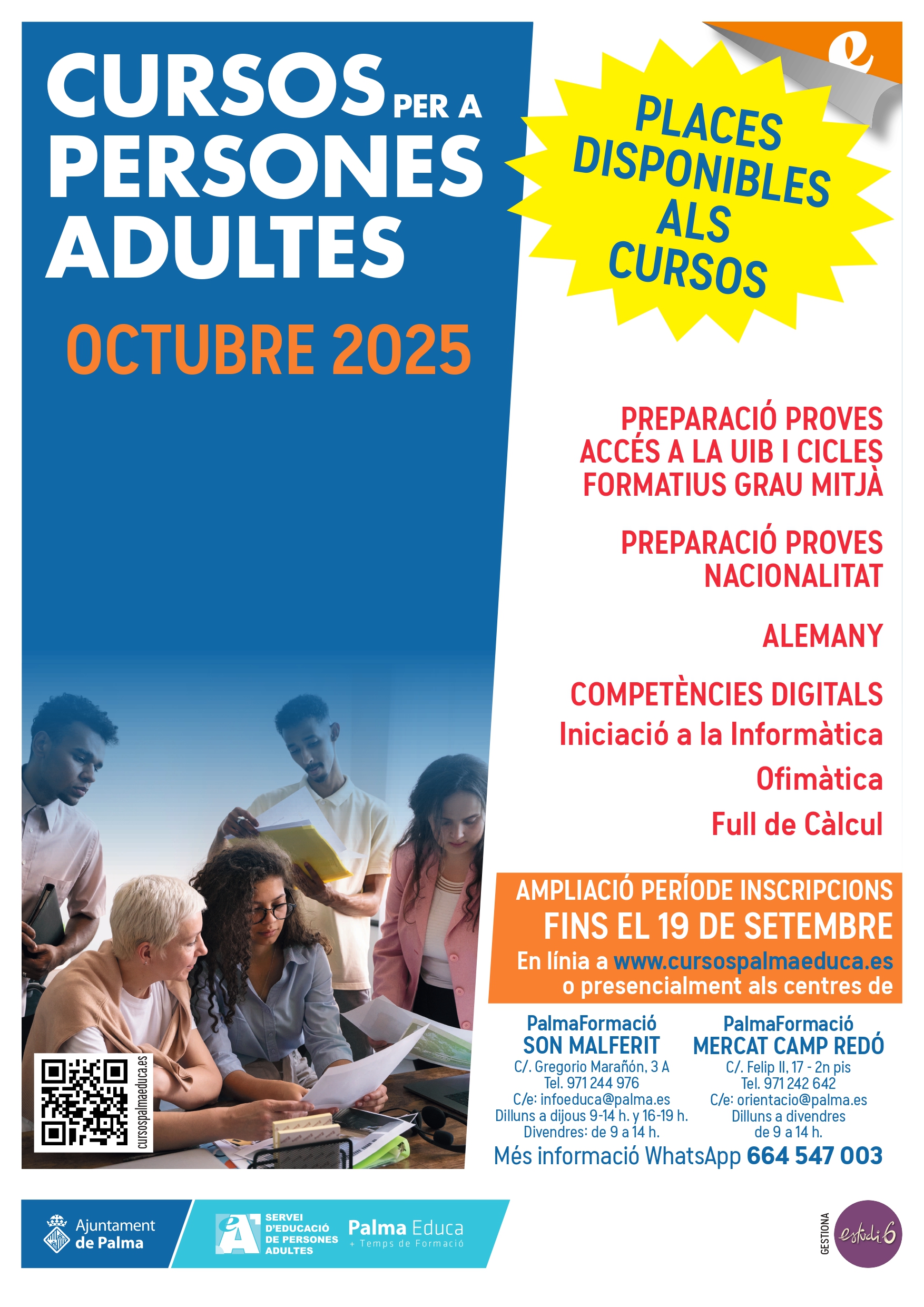 Cursos de formació per a persones adultes 
