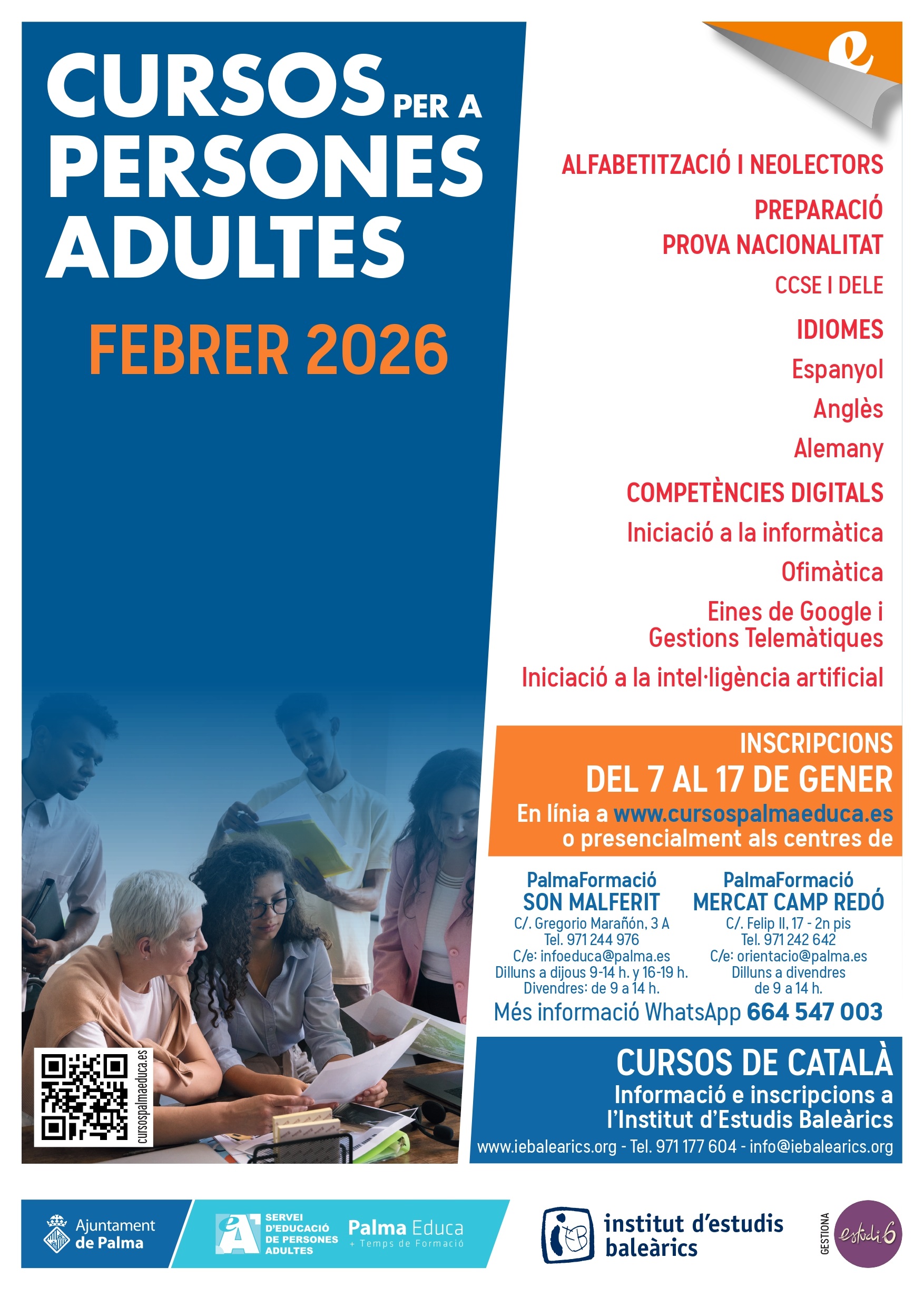 Cursos de formació per a persones adultes 
